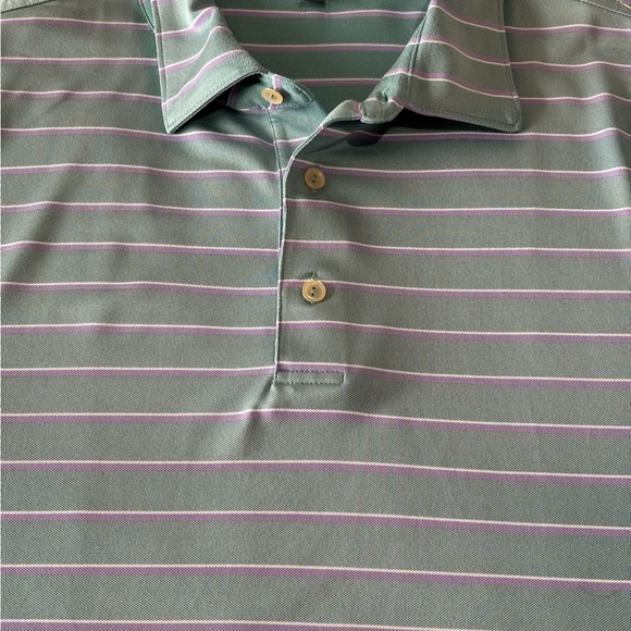 Peter Millar Summer Comfort Polo Shirt Men’s XXL Green Stripe Performance Golf - Picture 4 of 10